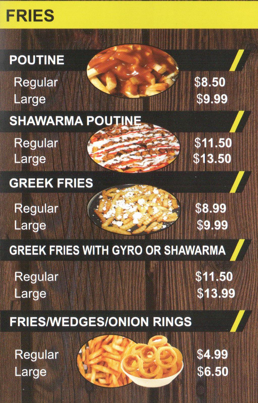 Menu FRUITLAND PIZZA & GRILL